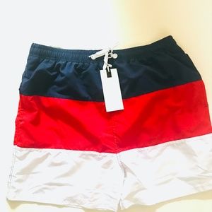 YuKaiChen Swimwear Red Blue White Beach Shorts